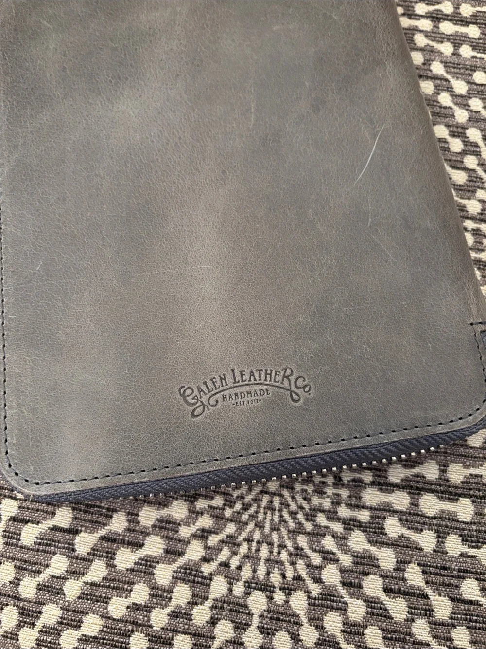 Galen Leather Co. B6 Crazy Horse Smoky Grey Leather Planner Notebook Cover